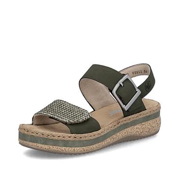 Rieker Double Velcro Strap Sandal - Moss
